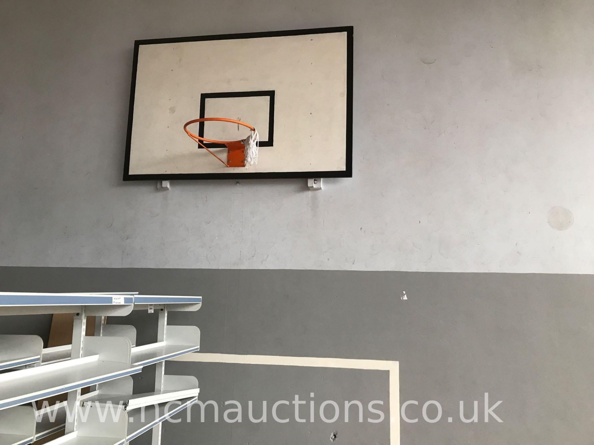 Wall mounted Full size basket ball hoops and back boards