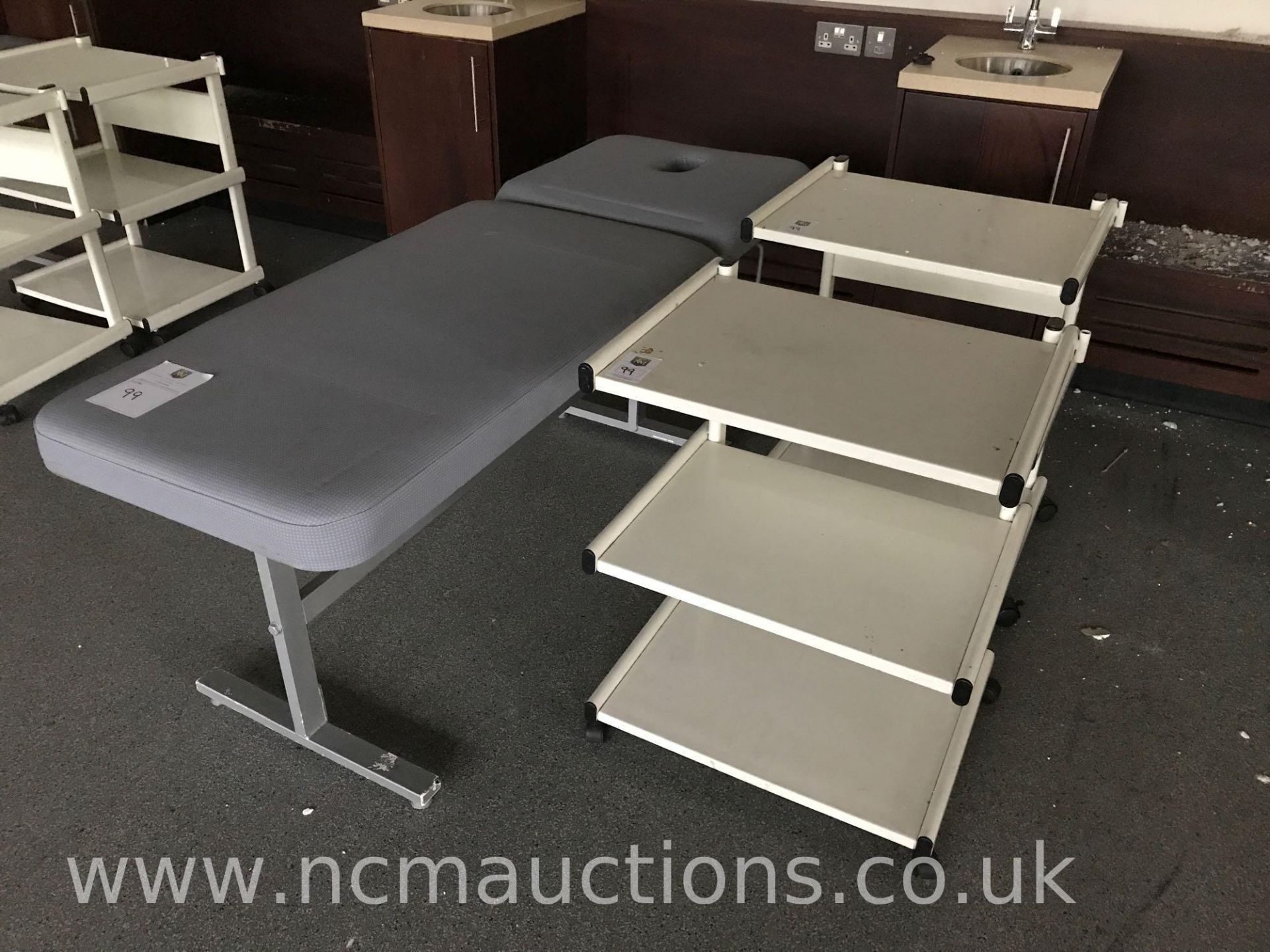Massage bed and 2 x beauty trolleys
