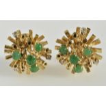 Vintage Jade and Diamond Earrings