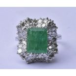 Emerald and Diamond Cocktail Ring