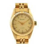 Bulova Date Gold plated Hand Wind Ladies Watch