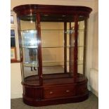 MAHOGANY GLAZED AND BOWED EXCELLENT QUALITY LARGE DISPLAY CABINET