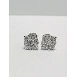 Large 9ct diamond solitaire style illusion style earrings
