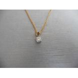 0.25ct diamond solitaire pendant set in 18ct gold. Brilliant cut diamond