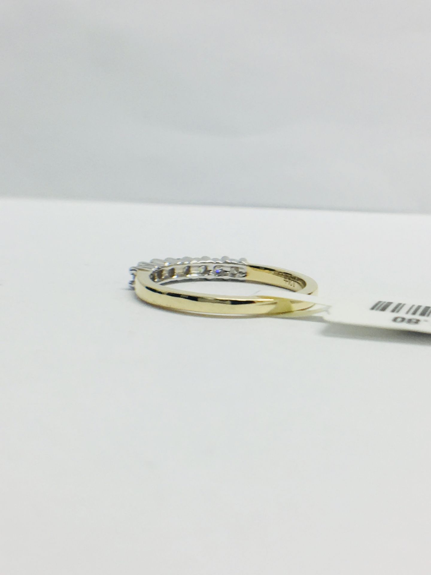 9K White/yellow Gold diamond band ring - Image 4 of 9