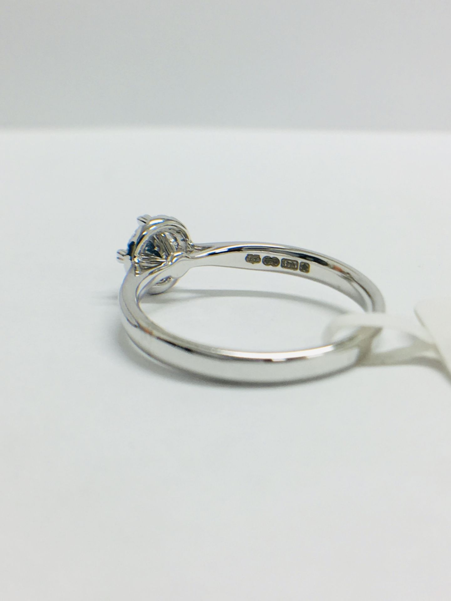 9CT White Gold diamond Solitaire illusion set ring with a millegrain edge shank - Image 5 of 11