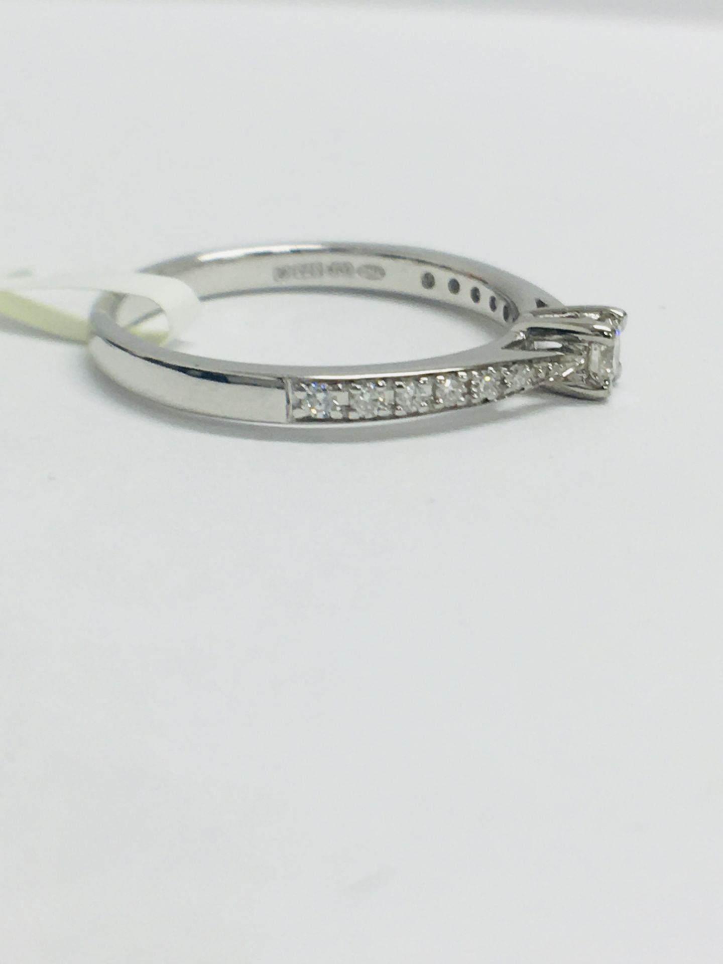 9K WhiteGold diamond Solitaire Diamond set shoulders - Image 7 of 10