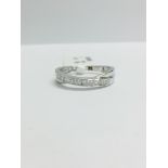 9Ct white gold Crossover eternity band ring