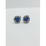 9CT White Gold Tanzanite diamond Stud Earrings