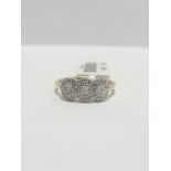 9ct gold trilogy diamond ring