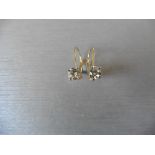 0.80ct diamond hinged style earrings each set with a brilliant cut diamond