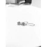 1.00ct diamond drop style solitaire earrings each set with a brilliant cut diamond