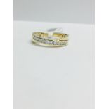 9Ct yellow gold Crossover eternity band ring