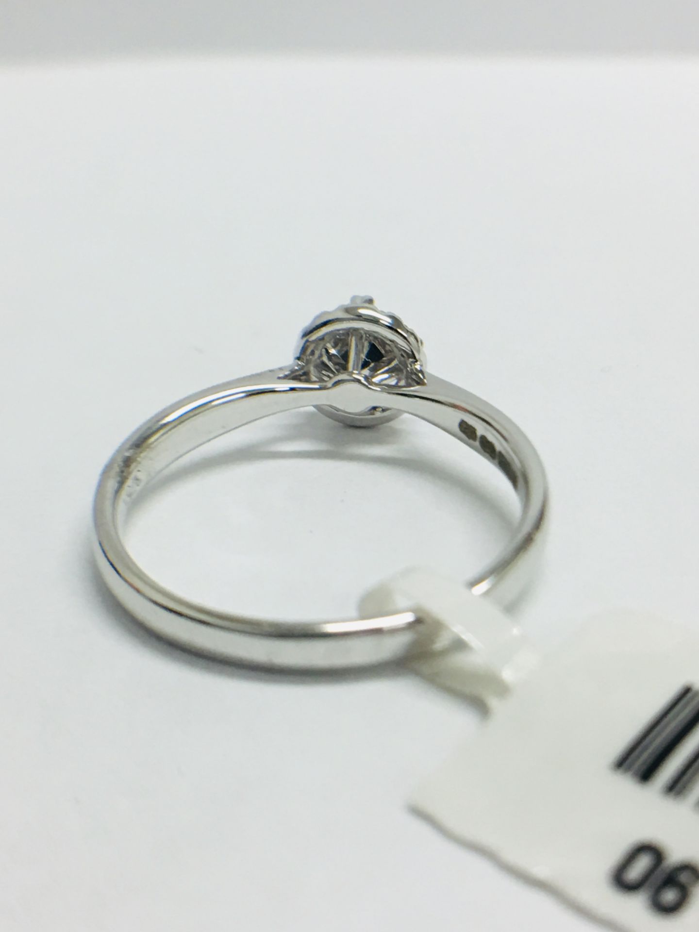 9CT White Gold diamond Solitaire illusion set ring with a millegrain edge shank - Image 6 of 11