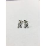 0.80ct Solitaire diamond stud earrings set with brilliant cut diamonds