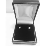 0.25ct diamond solitaire stud earrings set in platinum 950. Brilliant cut diamonds I colour