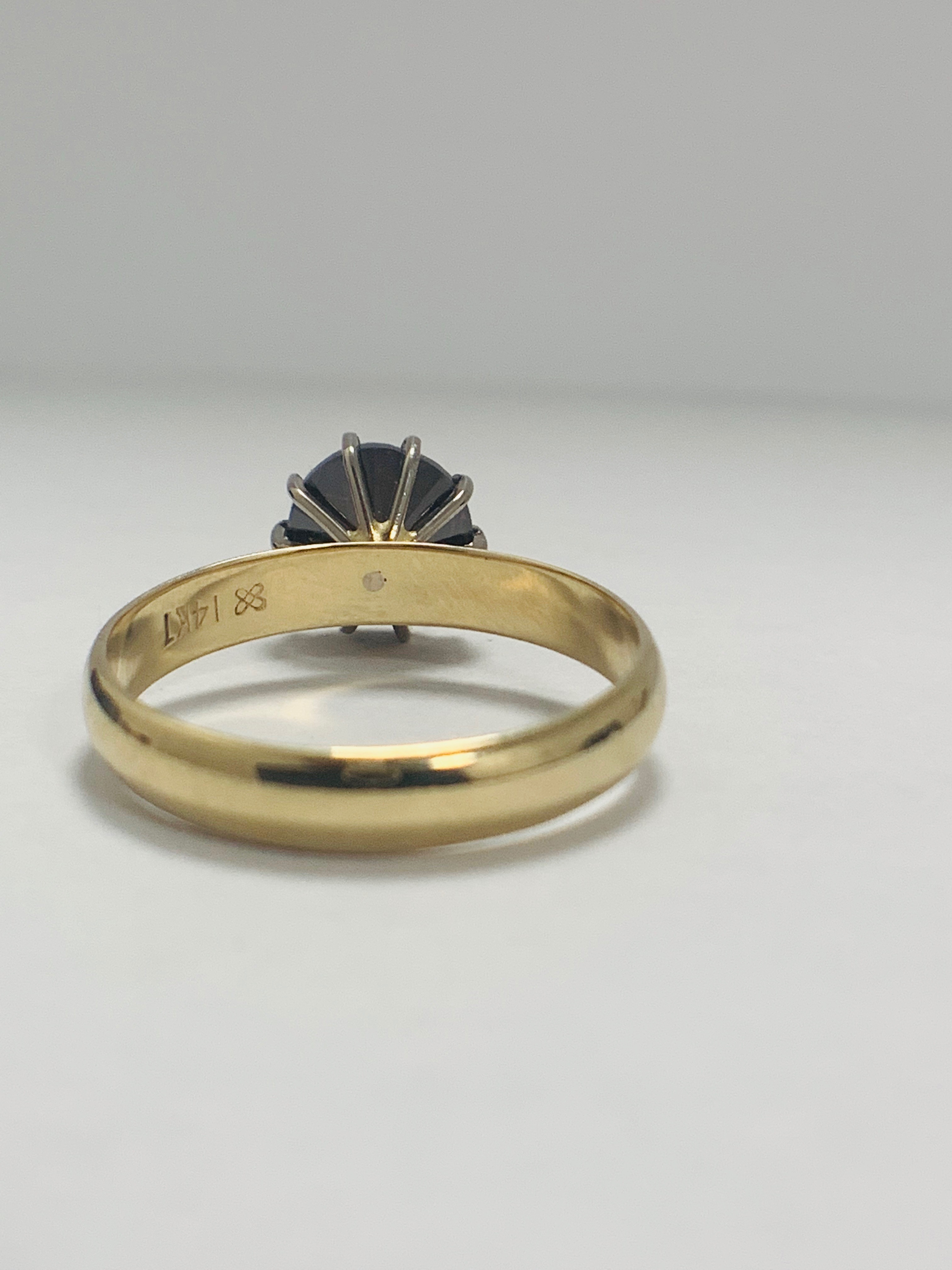 18ct Yellow Gold Diamond ring featuring centre, round brilliant cut, deep orangey brown Diamond (3.3 - Image 5 of 13