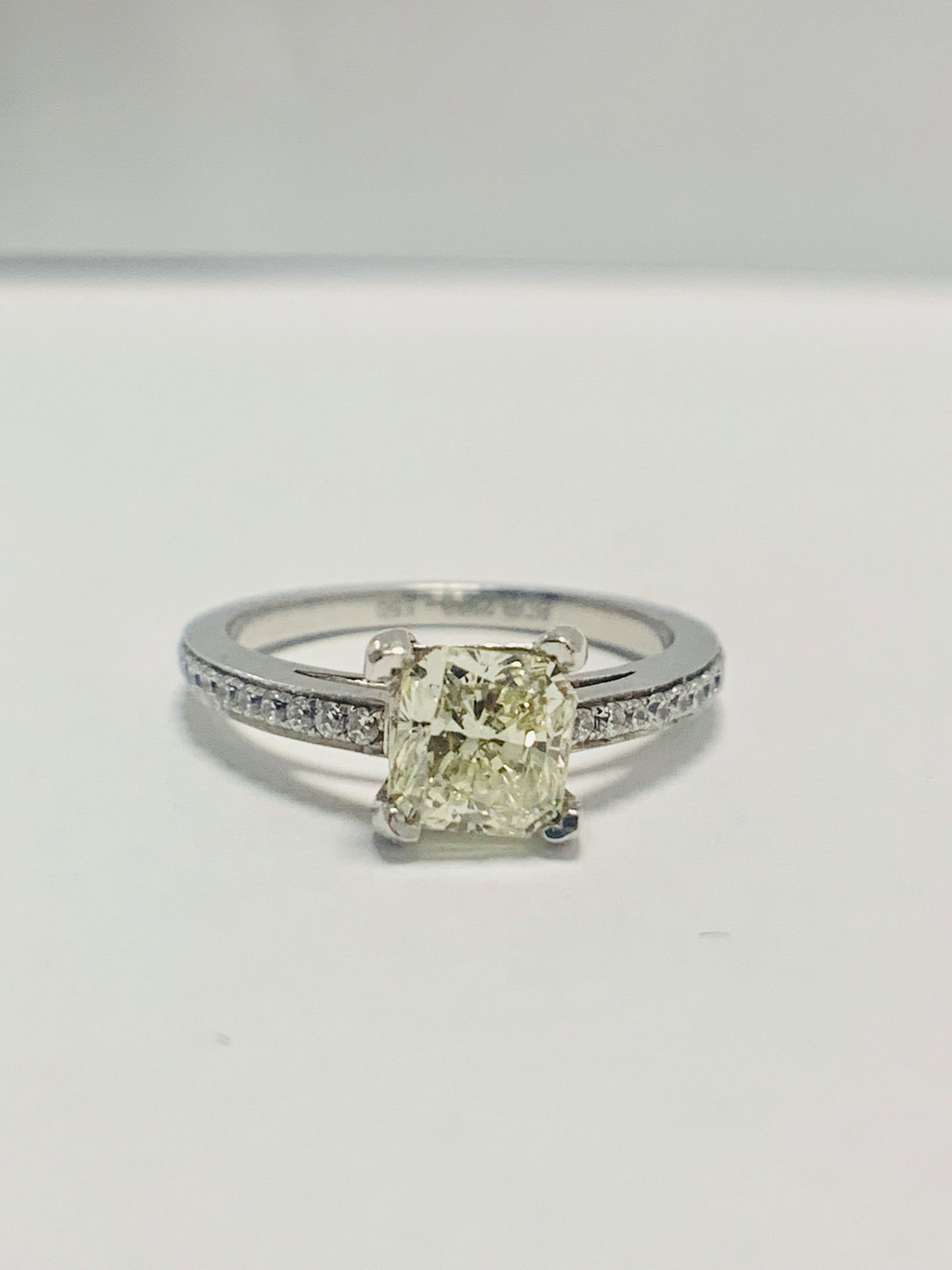 1ct Cushion Cut Platinum Diamond Solitaire Ring - Image 7 of 8