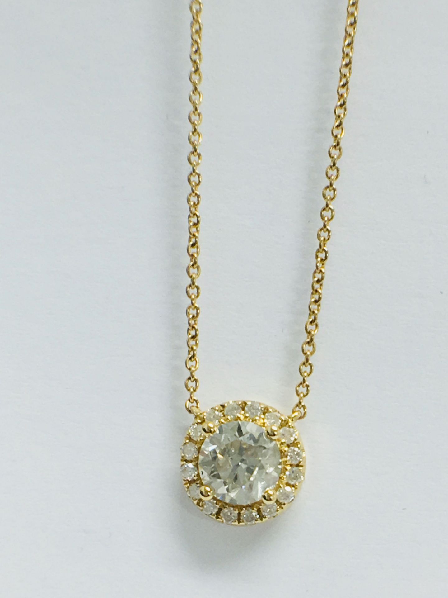 18ct Yellow Gold Diamond Necklace tdw - Image 8 of 10