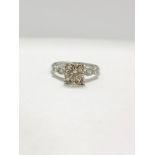 Platinum Diamond ring featuring centre, round brilliant cut, fancy light brown Diamond (1.55ct)