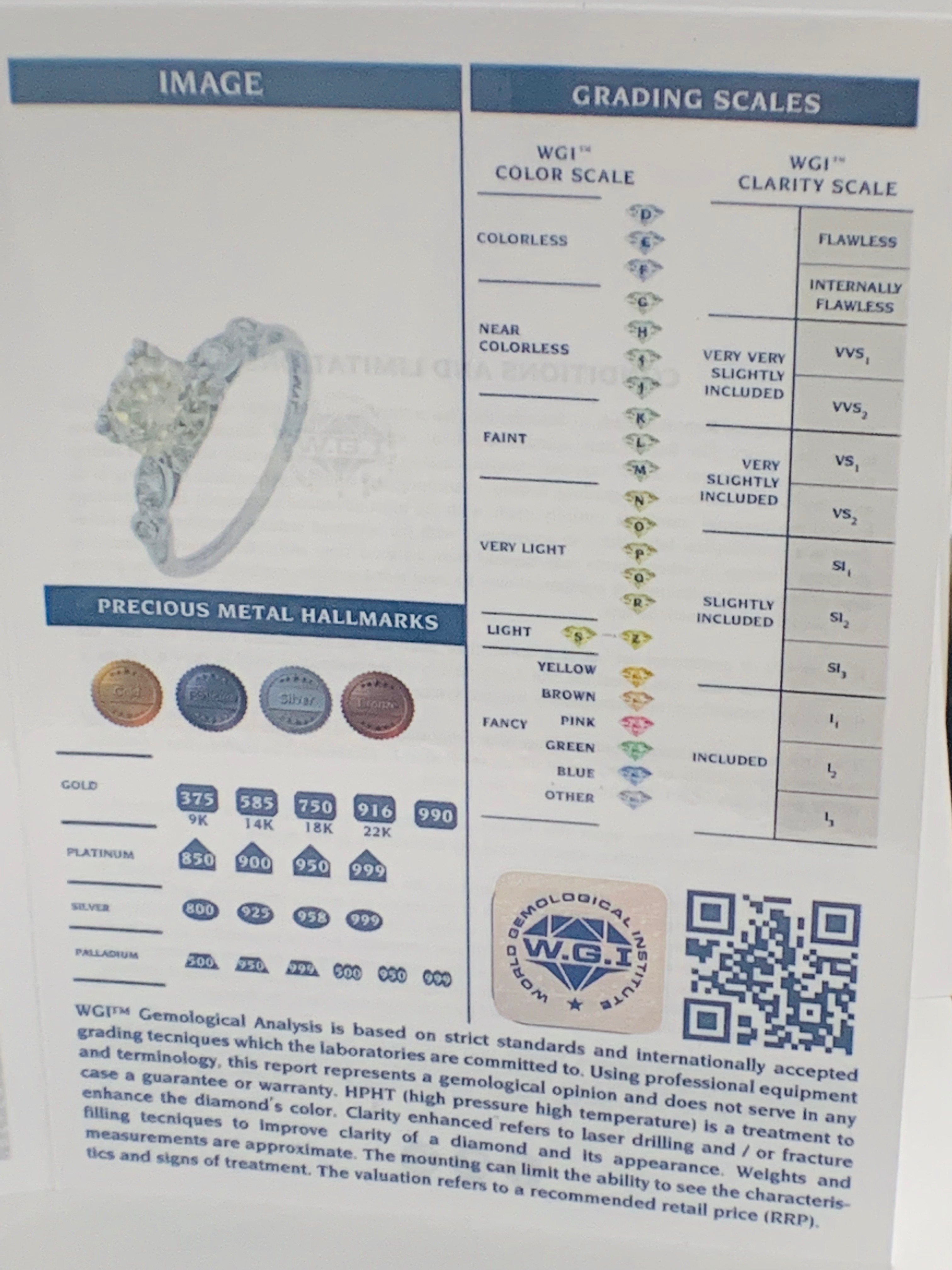 Platinum Diamond ring featuring centre, round brilliant cut, fancy light brown Diamond (1.55ct) - Image 14 of 14