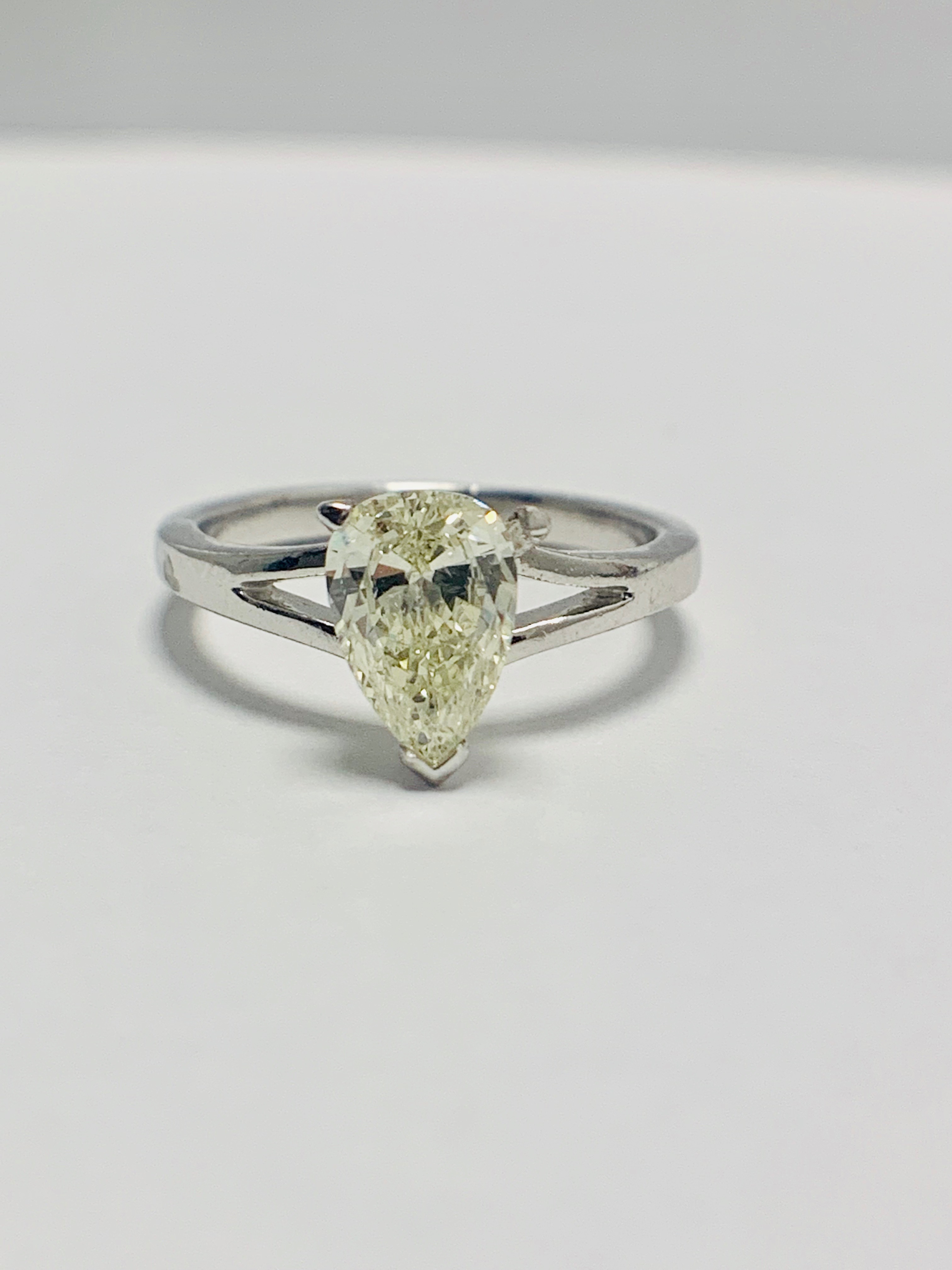 1ct Pearshape Diamond Platinum Solitaire Ring.