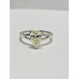 1ct Pearshape Diamond Platinum Solitaire Ring.