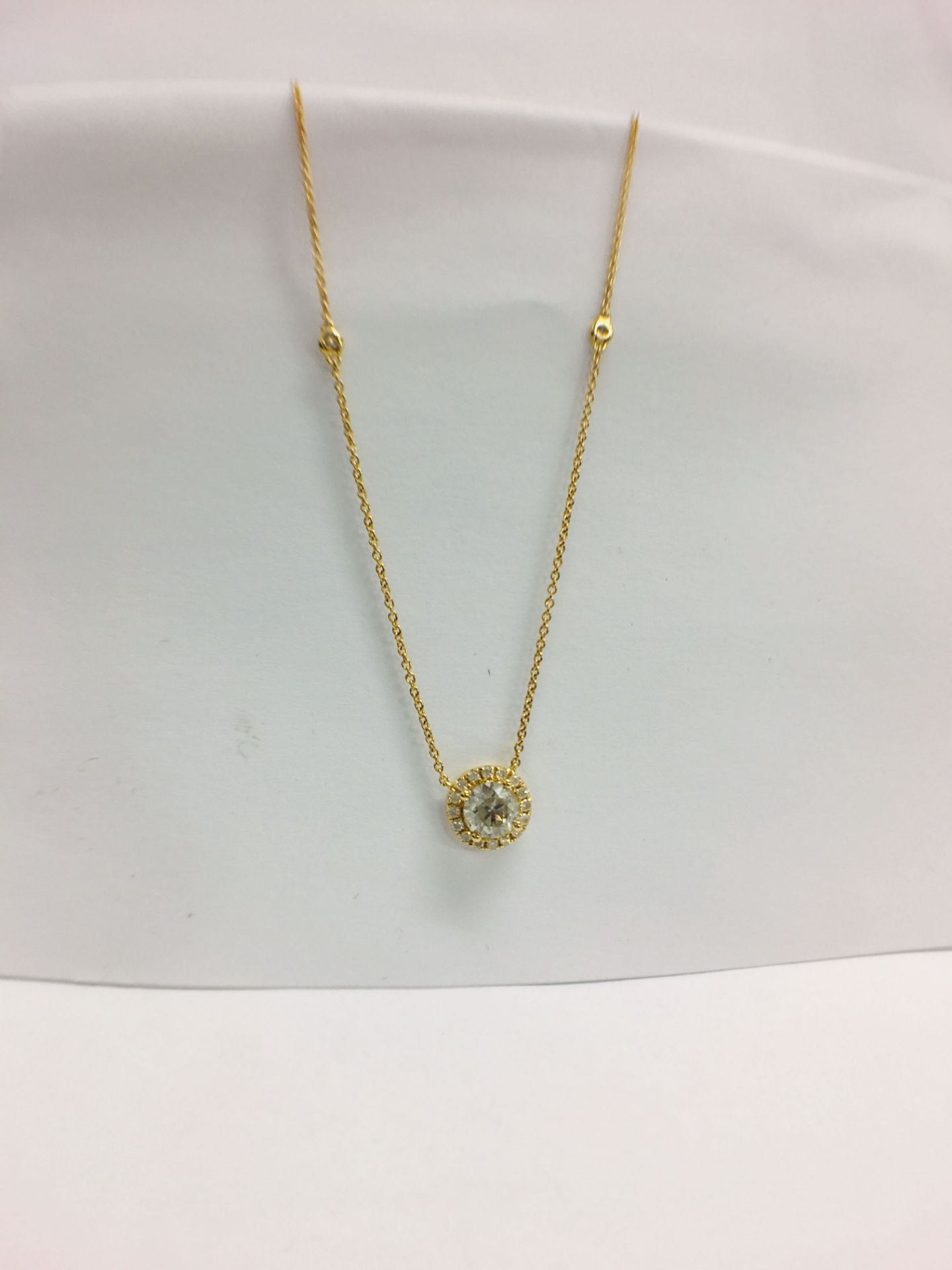 18ct Yellow Gold Diamond Necklace tdw - Image 3 of 10