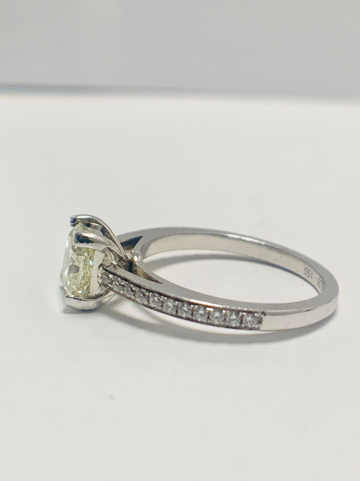 1ct Cushion Cut Platinum Diamond Solitaire Ring - Image 3 of 8