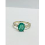 14ct Yellow Gold Emerald and Diamond Ring