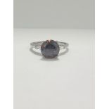 Platinum Diamond Ring Featuring Centre, Round Brilliant Cut, Deep Orangey Brown Diamond (2.15ct)