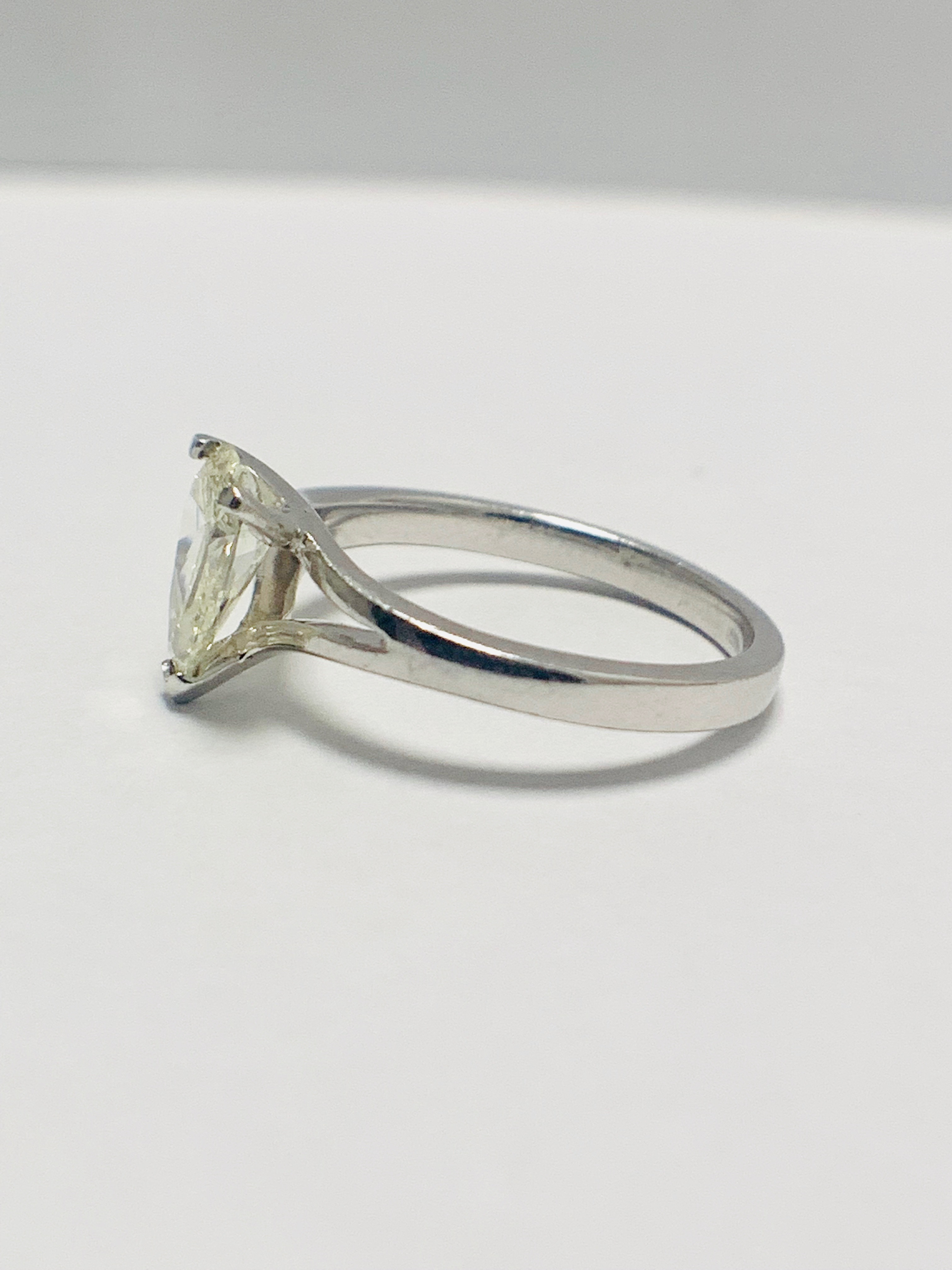 1ct Pearshape Diamond Platinum Solitaire Ring. - Image 3 of 9