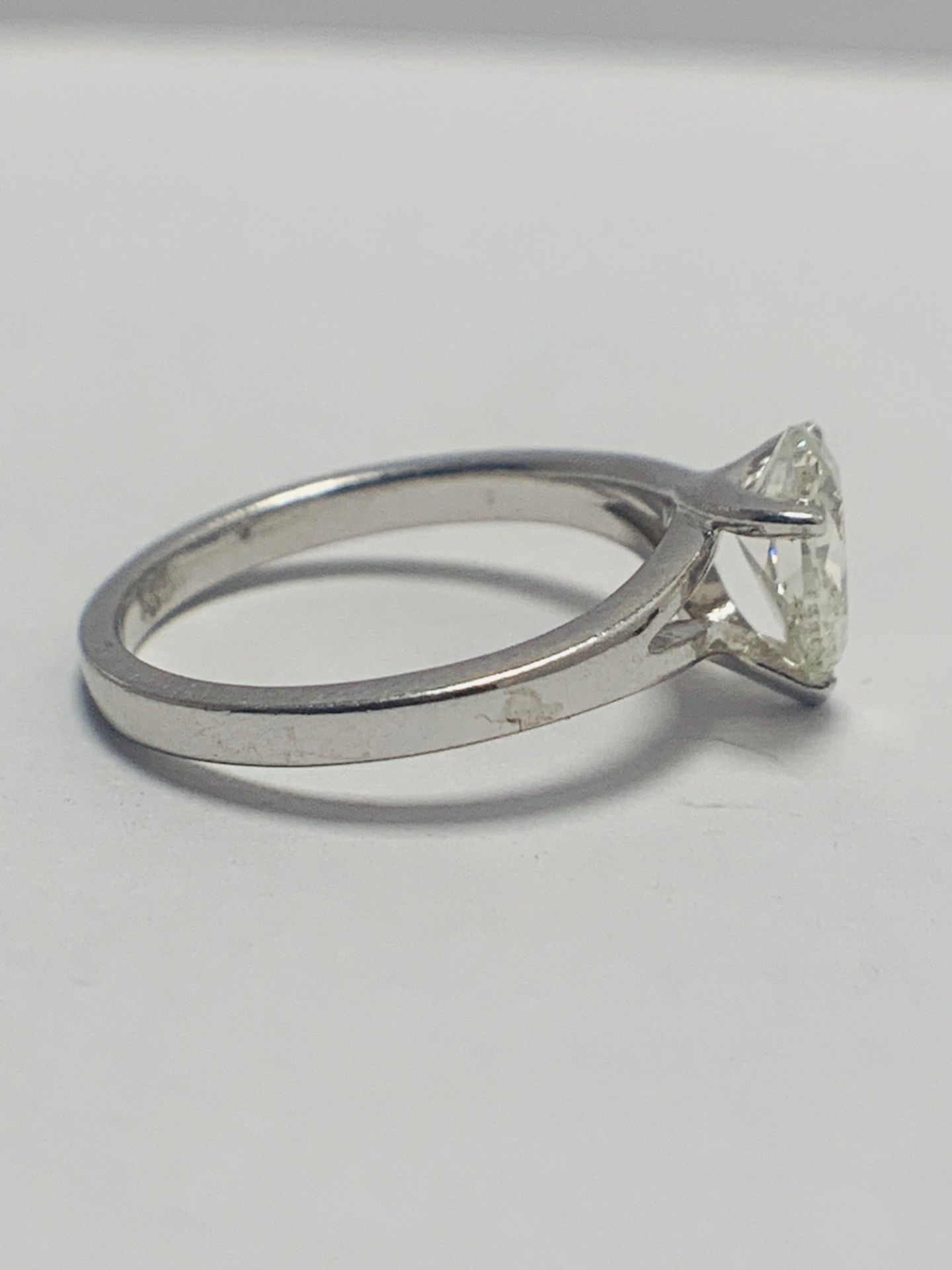 1ct Pearshape Diamond Platinum Solitaire Ring. - Image 10 of 10