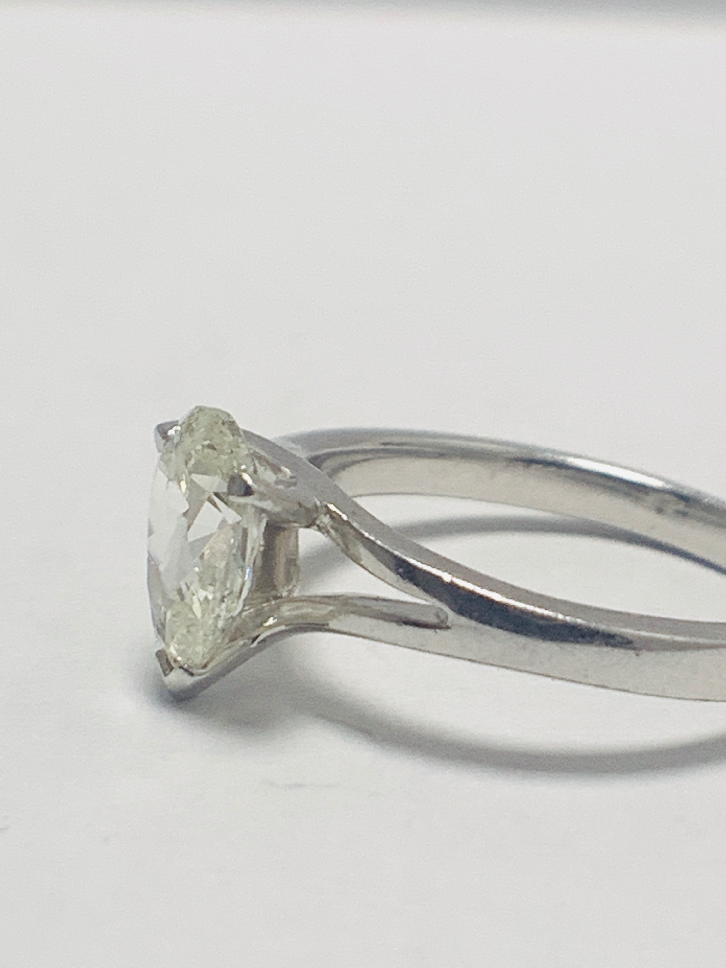 1ct Pearshape Diamond Platinum Solitaire Ring. - Image 7 of 10