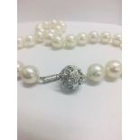 Strand 35 South Sea Pearls with 14ct White Gold Filagree Style Ball