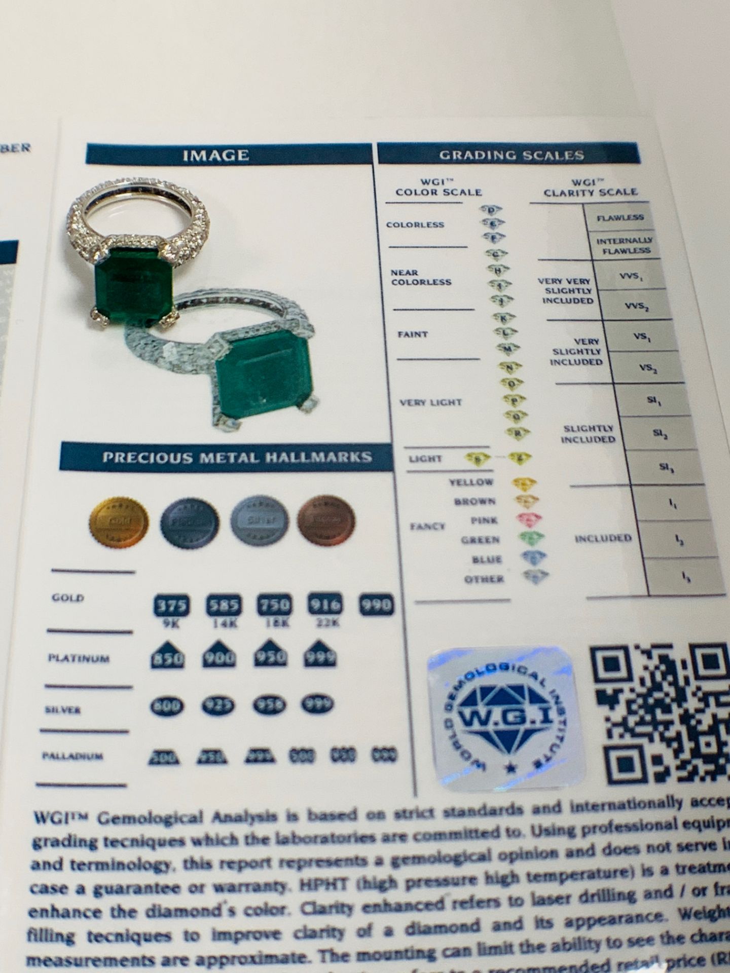 Platinum Emerald and Diamond ring - Image 13 of 17