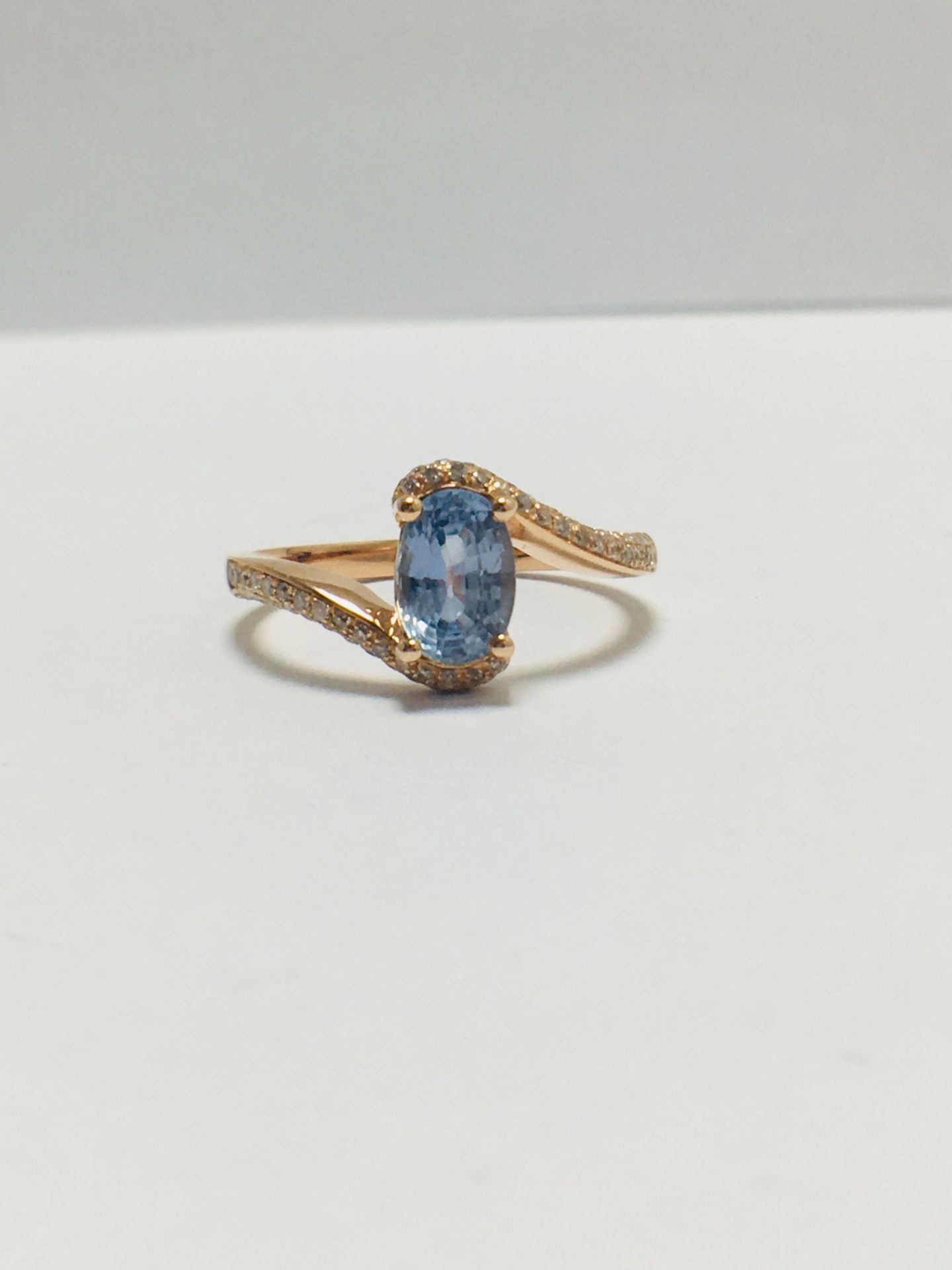 14ct Rose Gold Sapphire and Diamond ring