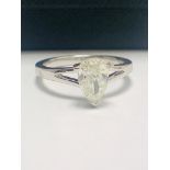 1ct Pearshape Diamond Platinum Solitaire Ring.