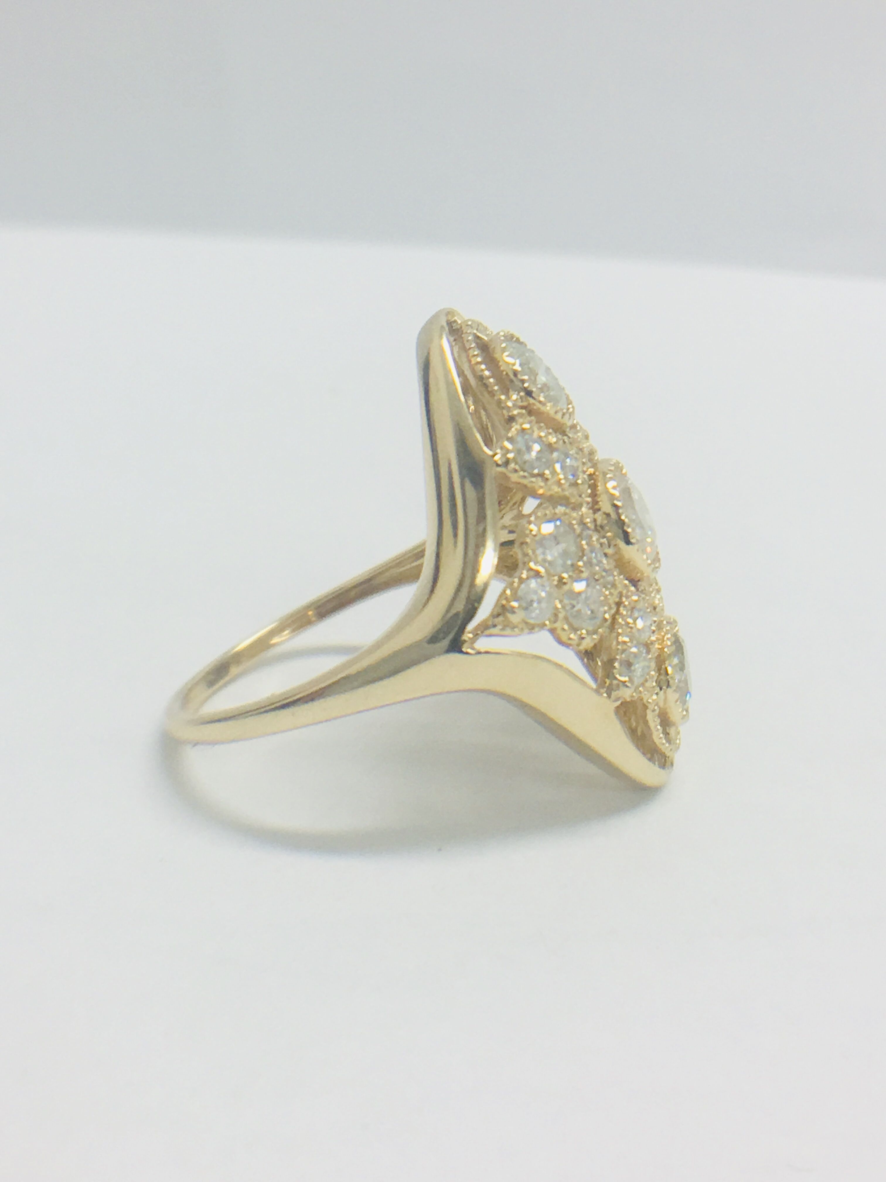 14ct Yellow Gold Diamond Ring. - Image 6 of 10