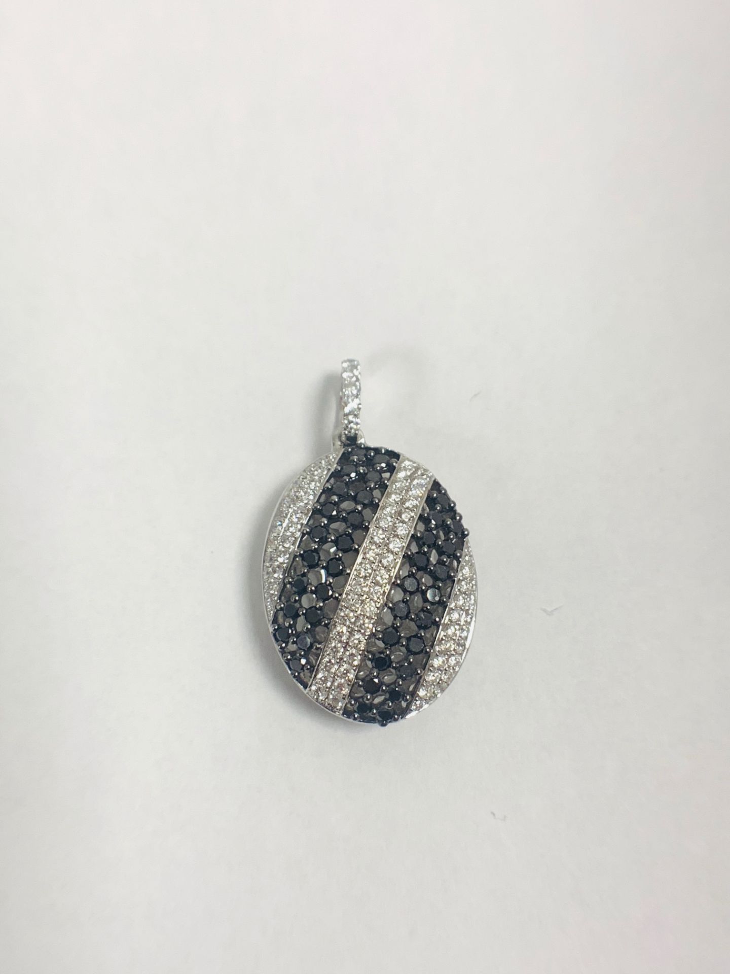 18ct White Gold Diamond pendant featuring 38 round cut, black Diamonds (0.95ct TBDW)