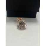 14ct Rose Gold Diamond pendant featuring centre, round brilliant cut, cognac Diamond (0.81ct)