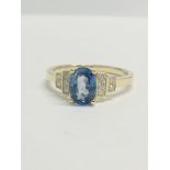 14ct Yellow Gold Sapphire and Diamond Ring.