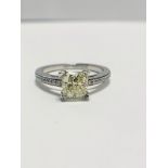 1ct Cushion Cut Platinum Diamond Solitaire Ring