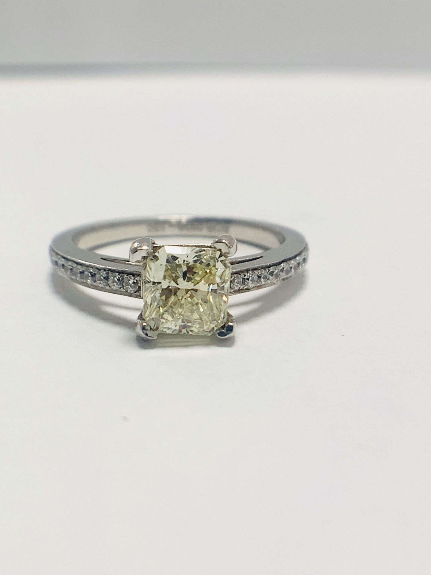 1ct Cushion Cut Platinum Diamond Solitaire Ring