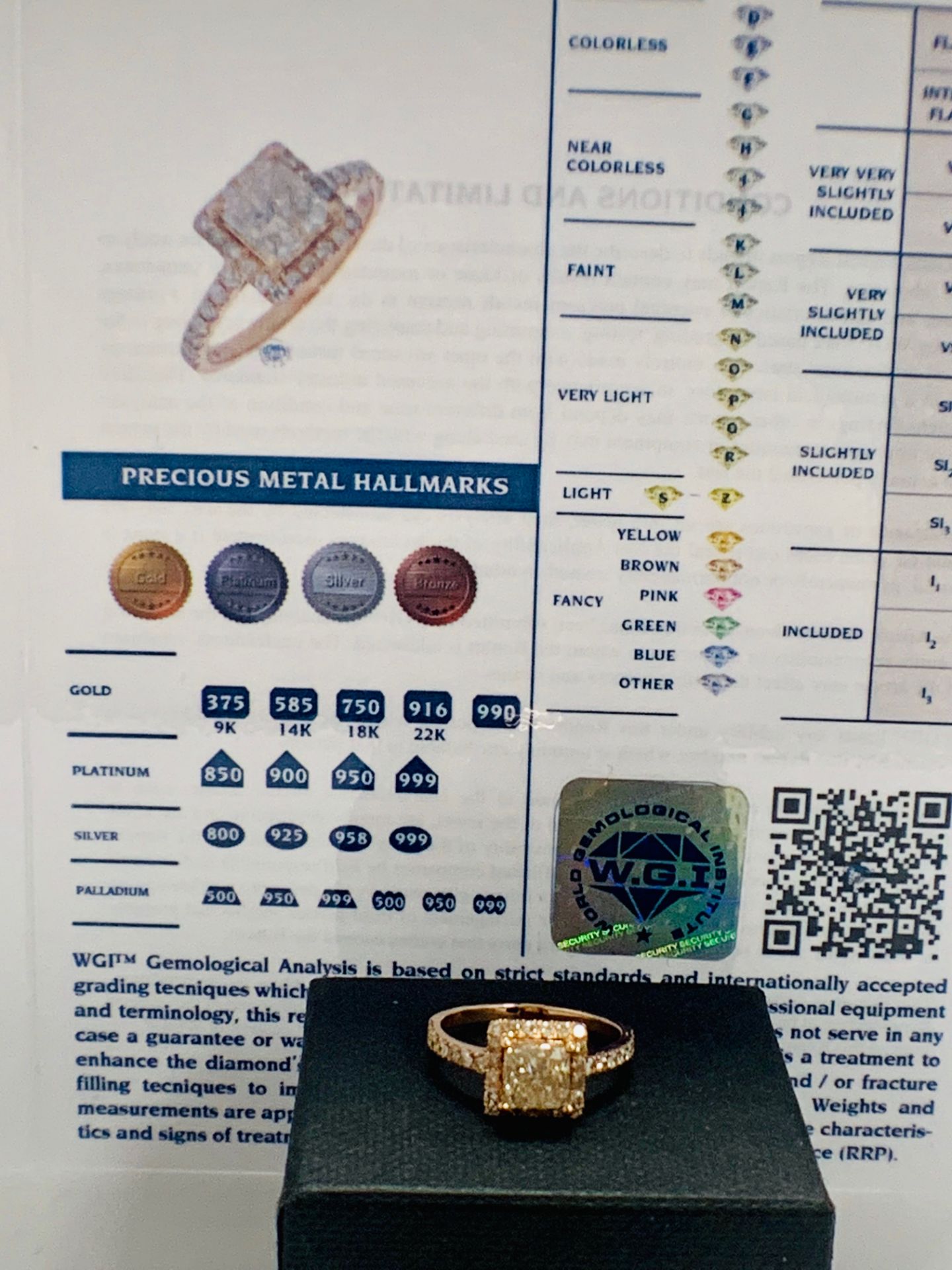 14ct Rose Gold Diamond ring featuring centre, princess cut Diamond (1.30ct) - Image 13 of 13