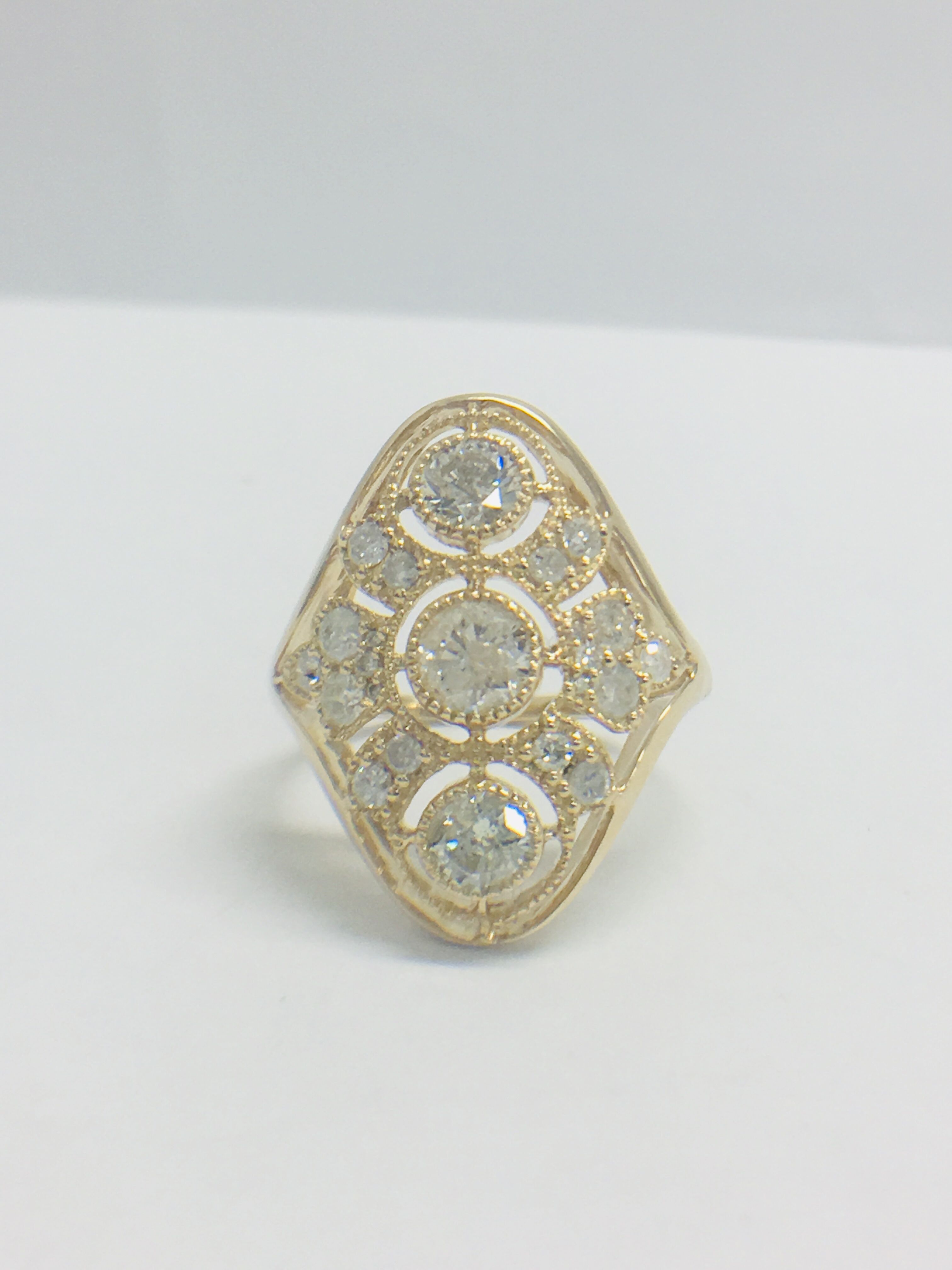 14ct Yellow Gold Diamond Ring. - Image 7 of 10