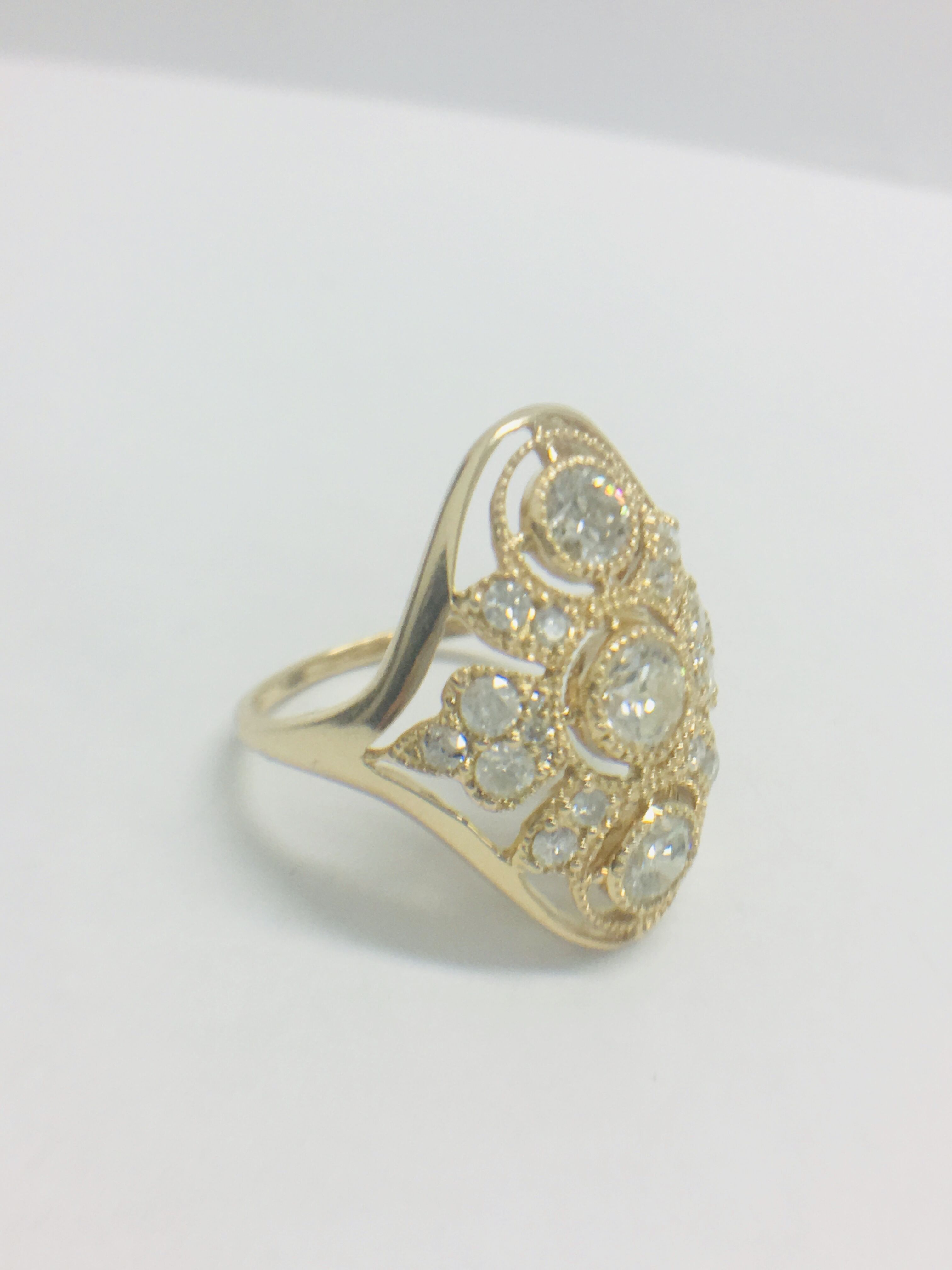 14ct Yellow Gold Diamond Ring. - Image 9 of 10