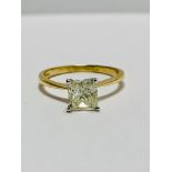 18ct Princess Cut Natural Diamond Solitaire Ring