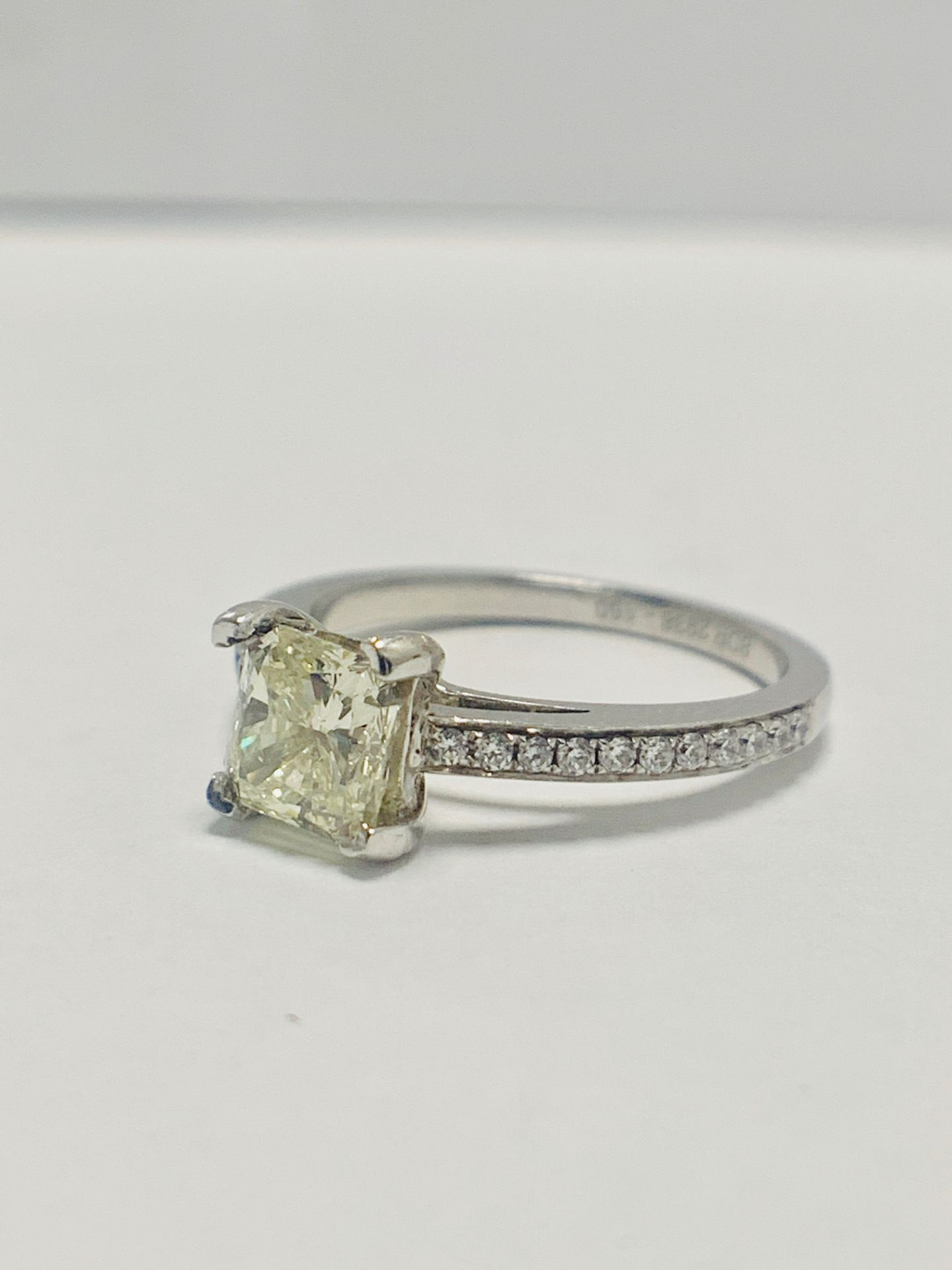 1ct Cushion Cut Platinum Diamond Solitaire Ring - Image 2 of 8