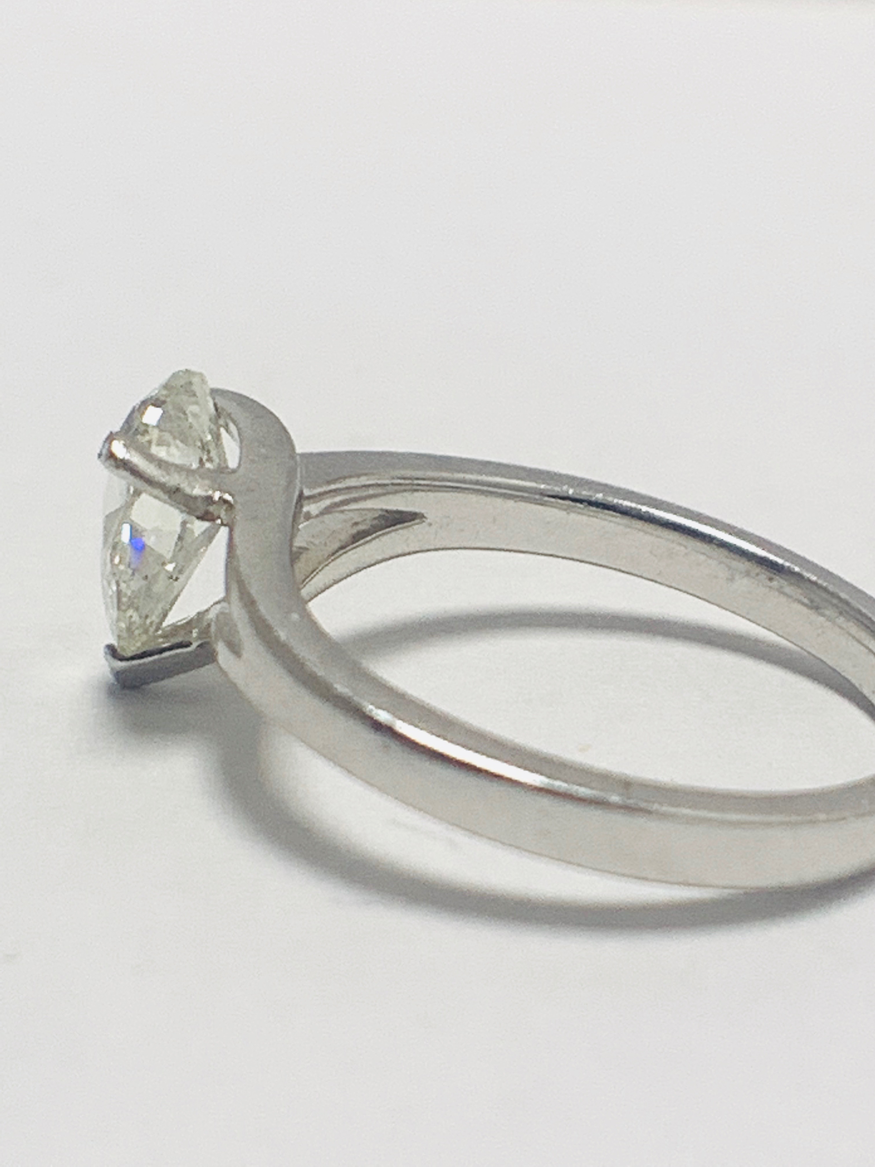 1ct Pearshape Diamond Platinum Solitaire Ring. - Image 8 of 10